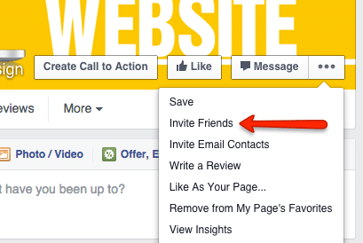 invite friends to your fb page