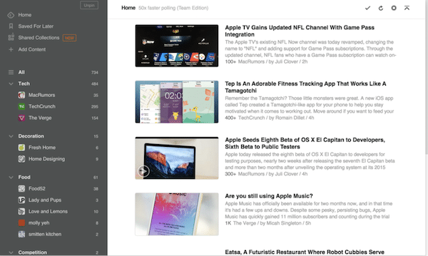 Feedly Screenshot