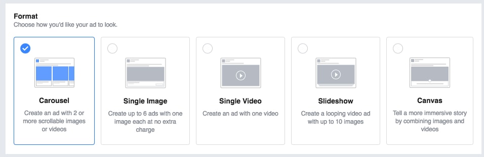 Facebook ad Format